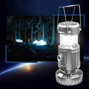 Portable Outdoor LED Camping Lantern With Fan Solar Charge Rechargeable Light Hanging Tent Lamp Fish Flashlight - Sunny Side Store