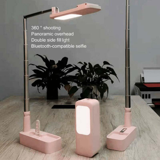 Portable Retractable Wireless Dimmable LED Selfie Fill Light Lamp For Live Video Phone Holder Stand eprolo