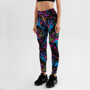 Psychedelic Style Colorful Vortex Printed Leggings Women Summer High Waist Sexy Fitness Leggings Trousers Long Pants - Sunny Side Store Sunny Side Store  8.53