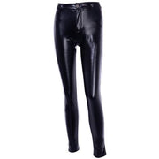 Punk Bodycon Faux Pu Leather Pants Women Push Up Black High Waist Pants - Sunny Side Store