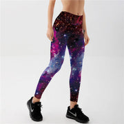 Qickitout Leggings Women's Star Universe Shines Galaxy Purple 3D Print PANTS Women High Waist Pants Trousers Fitness Top Sales - Sunny Side Store Sunny Side Store  8.99