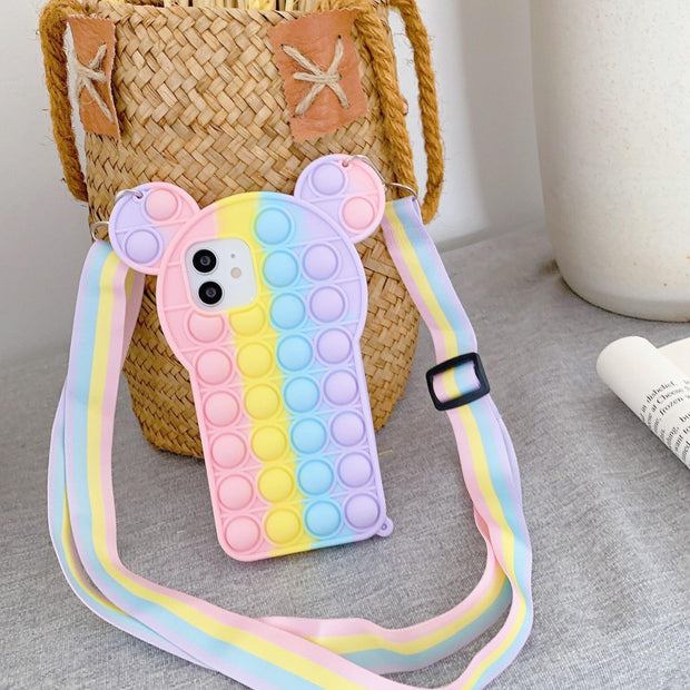 Rainbow Mickey Mouse Pioneer for Apple XR/SE2 Mobile Phone Casel iPhone12 Decompression 11promax Silicone eprolo