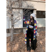 Rainbow Striped Sweater Coat Women's Autumn and Winter eprolo