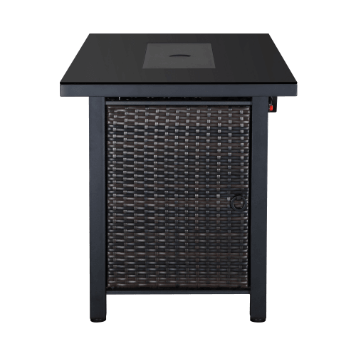 Rattan Propane Outdoor Fire Pit Table with Lid - Sunny Side Store