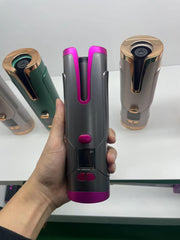 Rechargeable Automatic Hair Curler Women Portable Hair Curling Iron LCD Display Ceramic Curly Rotating Curling Wave Styer - Sunny Side Store