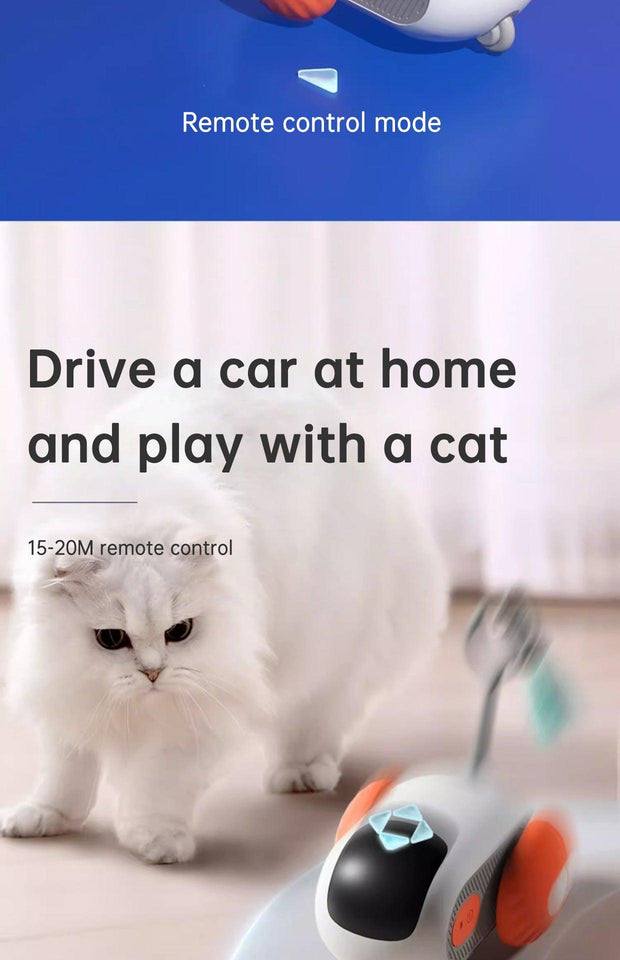 Remote Control Interactive Cat Car Toy USB Charging Chasing Automatic Self-moving Remote Smart Control Car Interactive Cat Toy P eprolo