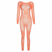 Sexy Hollow-Out Mesh Bodysuit with Butt-Lifting Design - Sunny Side Store