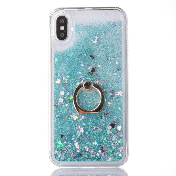 Shine Twinkle Liquid Quicksand Phone Case For iPhone11 Xs Max XR 6s 7/8plus Kickstand Ring Dynamic Cover Skin Shell Protection eprolo