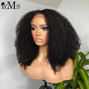 Short Bob Wig Burgundy Colored 99j Brazilian Human Hair 4C Kinky Curly Bob Wigs YMS 13x4 Lace Front Wig For Woman 200% Density - Sunny Side Store