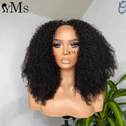 Short Bob Wig Burgundy Colored 99j Brazilian Human Hair 4C Kinky Curly Bob Wigs YMS 13x4 Lace Front Wig For Woman 200% Density - Sunny Side Store