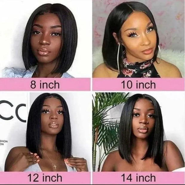 Short Wigs Human hair 13x4 Hd Lace Frontal Human Hair Wig Straight Lace Front Bob Wig Brown 99J Burgundy Colored Short Bob Wigs - Sunny Side Store