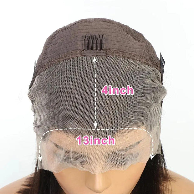 Short Wigs Human hair 13x4 Hd Lace Frontal Human Hair Wig Straight Lace Front Bob Wig Brown 99J Burgundy Colored Short Bob Wigs - Sunny Side Store