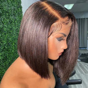 Short Wigs Human hair 13x4 Hd Lace Frontal Human Hair Wig Straight Lace Front Bob Wig Brown 99J Burgundy Colored Short Bob Wigs - Sunny Side Store