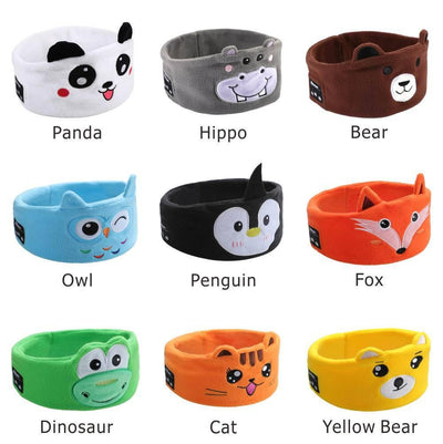 Soft Elastic Comfortable Wireless Music Earphones Kids Animal Sleeping Headphones Eye Mask Bluetooth V5.0 Headphones Headband - Sunny Side Store