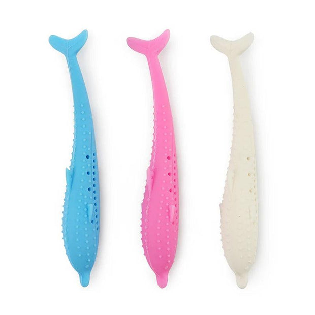 Soft Silicone Mint Fish Cat Toy Catnip Pet Toy Clean Teeth Toothbrush Chew Cats Toys - Sunny Side Store