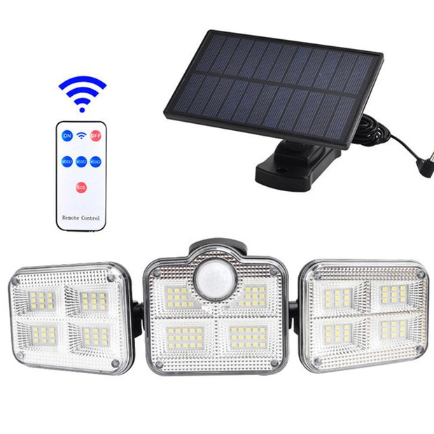 Solar Sensor Light 122 LED 3Head Outdoor Spotlight with 3 Modes - Sunny Side Store