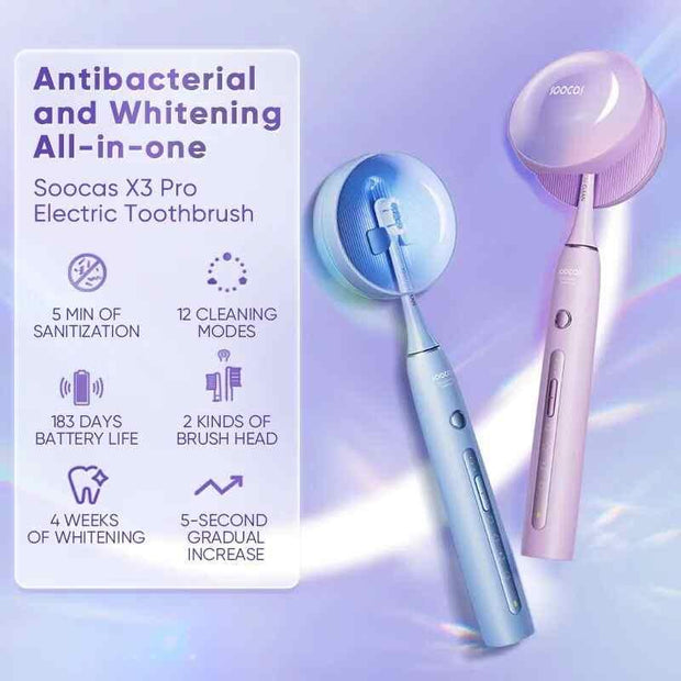 SOOCAS Sonic Electric Toothbrush Smart Tooth Brush Ultrasonic Automatic Toothbrush USB Fast Rechargeable Adult Waterproof - Sunny Side Store