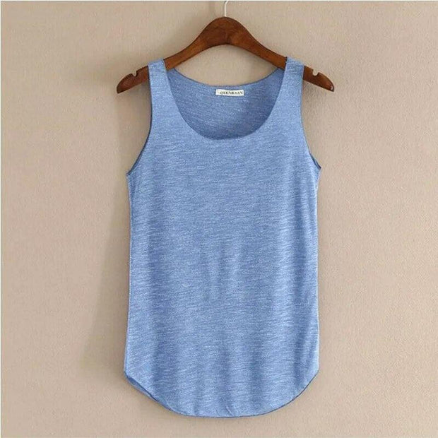 Spring Summer New Fitness Tank Tops Women Sleeveless Round Neck Loose T Shirt Ladies Vest Singlets Slim T-shirts Woman Clothes - Sunny Side Store Sunny Side Store  4.98