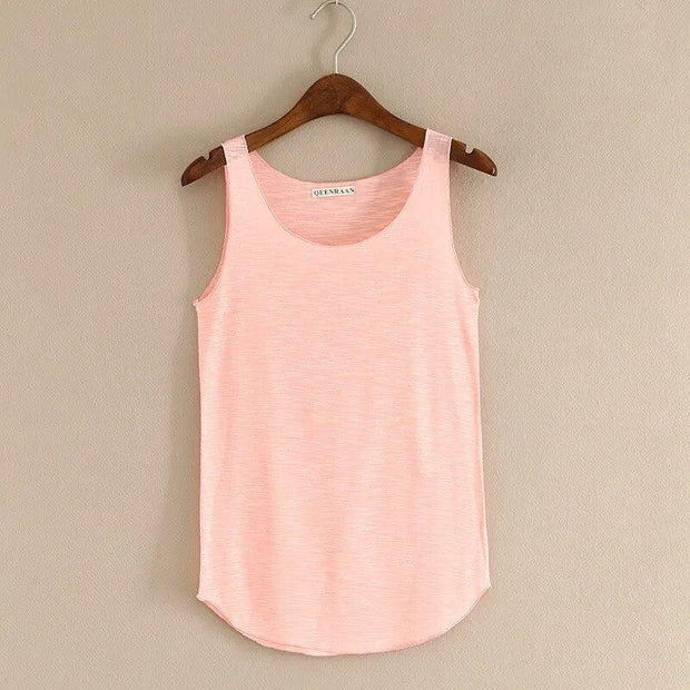 Spring Summer New Fitness Tank Tops Women Sleeveless Round Neck Loose T Shirt Ladies Vest Singlets Slim T-shirts Woman Clothes - Sunny Side Store Sunny Side Store  4.98