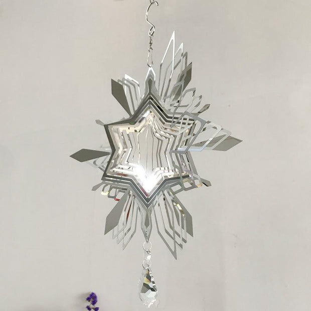 Stainless Steel Christmas-themed Snowflake Wind To Wind Chimes Hanging Ornaments - Sunny Side Store