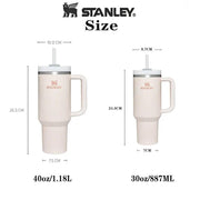 Stanley Quencher Tumblers H2.0 40oz Stainless Steel Cups Silicone handle Lid Straw Car mugs Keep Drinking Cold Water Bottles - Sunny Side Store Sunny Side Store  22.90