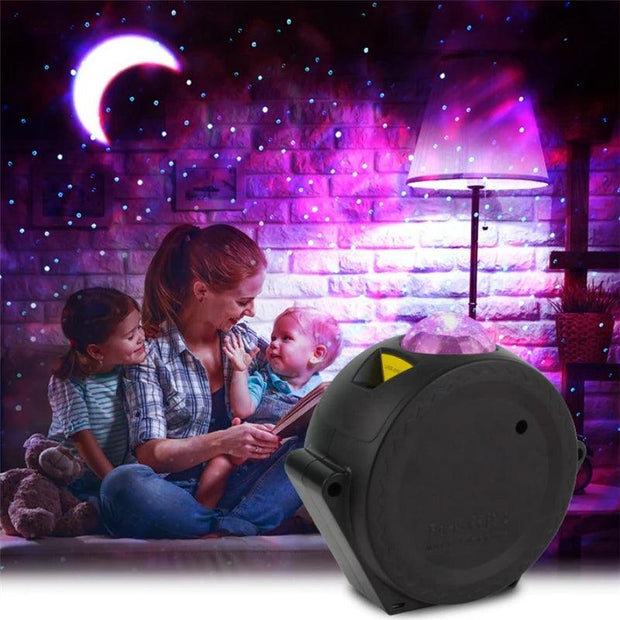 Starry Sky Projector Star Night Light Ocean Waving Lights Projection 360 Degree Rotation 6 Colors Night Lighting Lamp for Kids - Sunny Side Store
