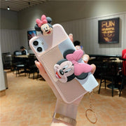 Suitable for Apple 14 Messenger mobile phone case iphone13 Mickey and Minnie card coin purse cartoon eprolo