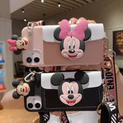 Suitable for Apple 14 Messenger mobile phone case iphone13 Mickey and Minnie card coin purse cartoon eprolo