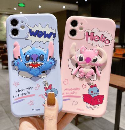 Suitable for iphone13 painted cartoon mobile phone case Apple 14promax Stitch is cute - Sunny Side Store