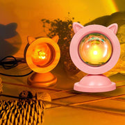 Sunset Projection Lamp Sunset Light RGB Mini Cat Ears Sunset Light Atmosphere Light Night Light Living Room Bedroom Projection Sunny Side Store