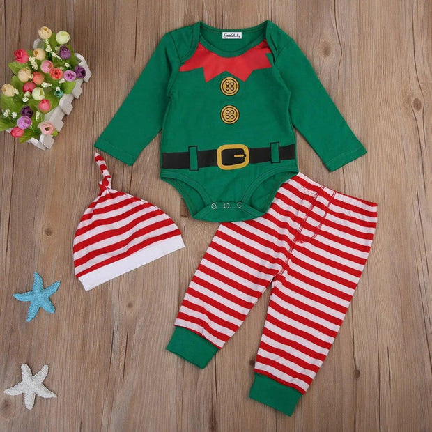 Toddler Baby Boys Girl Christmas Romper Tops Pants Leggings Hat Outfit Set Clothes - Sunny Side Store Sunny Side Store  6.92