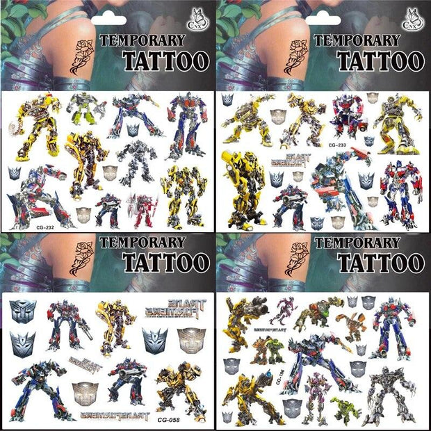 Transformers Tattoo Stickers Kids Waterproof Autobots Bumblebee Tattoos Creative Face Arm Graffiti Boy Cool Gift Classic Toys - Sunny Side Store Sunny Side Store  2.28