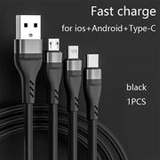 TULONG 6A Super Fast Charge 3n1 USB Charging Cable Nylon Braided Data Cable One Drag Three Apple TYPE-C Huawei Android Universal - Sunny Side Store Sunny Side Store  5.00