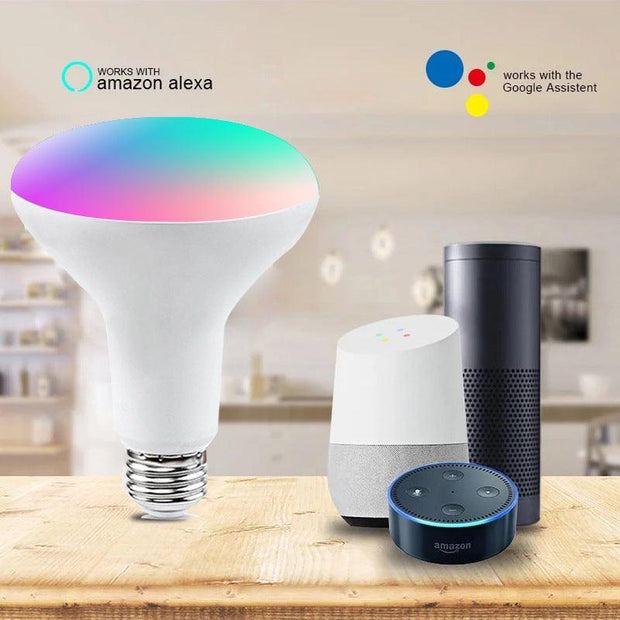 Tuya Smart WIFI Bulb Light BR30 tuya9W Colorful RGBCW Amazon Alexa Google Speaker eprolo