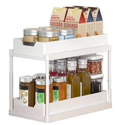 Under Sliding Cabinet Basket Organizer 2 Tier Storage Under Cabinet Bathroom Under Sink Organizers eprolo