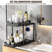 Under Sliding Cabinet Basket Organizer 2 Tier Storage Under Cabinet Bathroom Under Sink Organizers eprolo