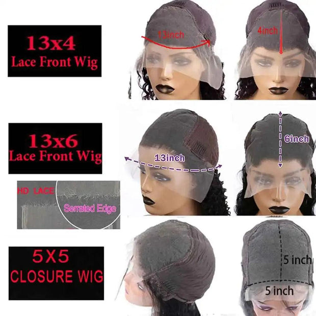 Unprocessed Human Hair Lace Front Wigs Preplucked Black Loose Deep Wave 13x6 Lace Frontal Wigs Bleached Knots for Black Women - Sunny Side Store