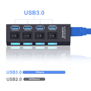 USB 3.0 Hub USB Hub 3.0 Multi USB Splitter 4/7 Port Multiple Expander - Sunny Side Store