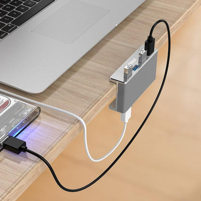 USB Hub USB 3.0 HUB Charging Hub Professional Clip Design Aluminum Alloy 4 Ports Portable Size Travel Station eprolo