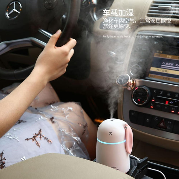 USB Ultrasonic Air Humidifier Rabbit Car Atomizer Air Purifier - Sunny Side Store