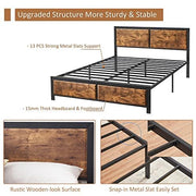 VECELO Twin Size Platform Bed Frame with Black Wood Headboard, Mattress Foundation, Strong Metal Slats Support, No Box Spring Needed Sunny Side Store