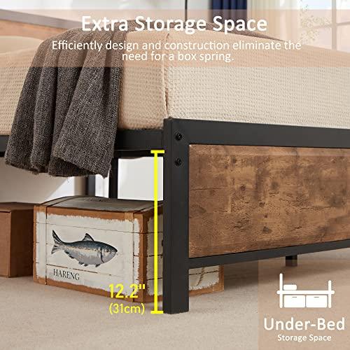 VECELO Twin Size Platform Bed Frame with Black Wood Headboard, Mattress Foundation, Strong Metal Slats Support, No Box Spring Needed Sunny Side Store