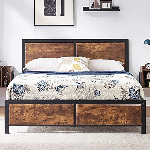 VECELO Twin Size Platform Bed Frame with Black Wood Headboard, Mattress Foundation, Strong Metal Slats Support, No Box Spring Needed Sunny Side Store