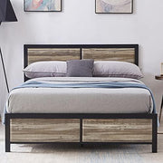 VECELO Twin Size Platform Bed Frame with Black Wood Headboard, Mattress Foundation, Strong Metal Slats Support, No Box Spring Needed Sunny Side Store