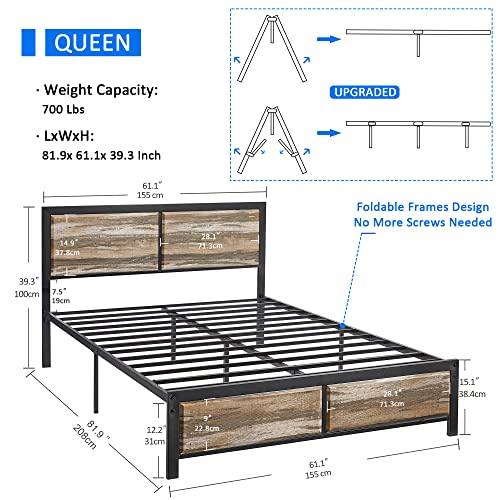 VECELO Twin Size Platform Bed Frame with Black Wood Headboard, Mattress Foundation, Strong Metal Slats Support, No Box Spring Needed Sunny Side Store