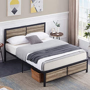 VECELO Twin Size Platform Bed Frame with Black Wood Headboard, Mattress Foundation, Strong Metal Slats Support, No Box Spring Needed Sunny Side Store