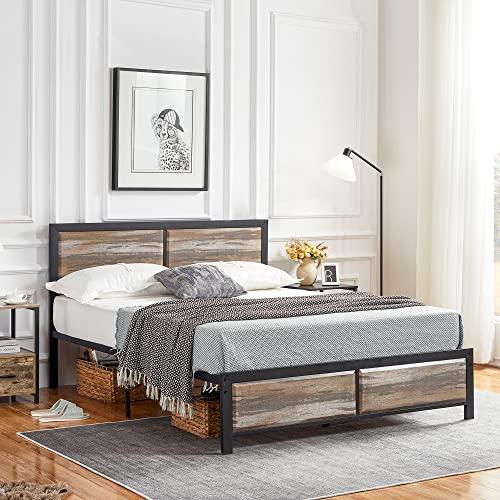 VECELO Twin Size Platform Bed Frame with Black Wood Headboard, Mattress Foundation, Strong Metal Slats Support, No Box Spring Needed Sunny Side Store