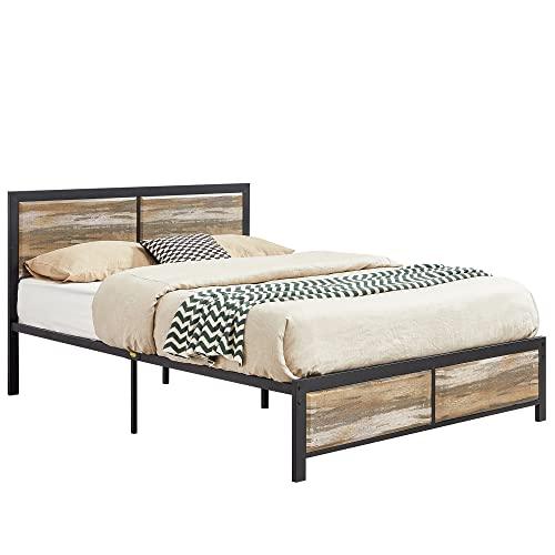 VECELO Twin Size Platform Bed Frame with Black Wood Headboard, Mattress Foundation, Strong Metal Slats Support, No Box Spring Needed Sunny Side Store