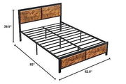 VECELO Twin Size Platform Bed Frame with Black Wood Headboard, Mattress Foundation, Strong Metal Slats Support, No Box Spring Needed Sunny Side Store