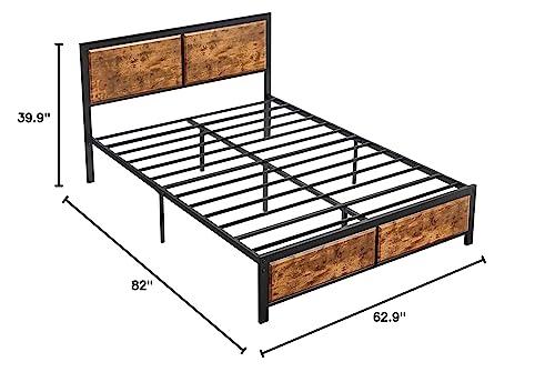 VECELO Twin Size Platform Bed Frame with Black Wood Headboard, Mattress Foundation, Strong Metal Slats Support, No Box Spring Needed Sunny Side Store